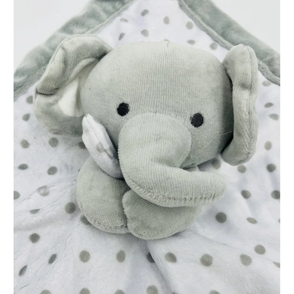Falls Creek Baby Elephant Lovey Gray Plush Rattle Security Blanket 11 x 11